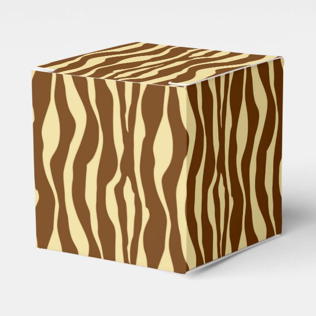 Zebrastreifen - Schokolade braun und Camel Tan Geschenkschachtel (Vorderseite)