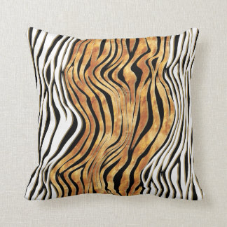 Zebrastreifen Schwarz-Gold-Orange Kissen