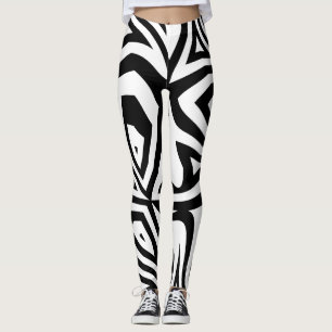 Zebrastreifen, schwarz und weiß Frauen Leggings