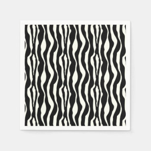 Zebrastreifen - Schwarz und Weiß Serviette