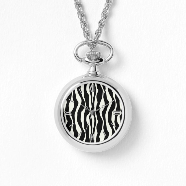 Zebrastreifen - Schwarz-Weiß Armbanduhr (Vorderseite)