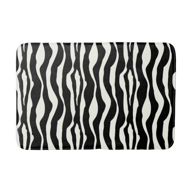 Zebrastreifen - Schwarz-Weiß Badematte (Vorderseite)