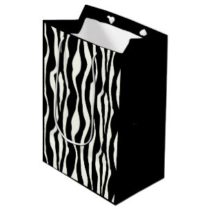Zebrastreifen - Schwarz-Weiß Mittlere Geschenktüte