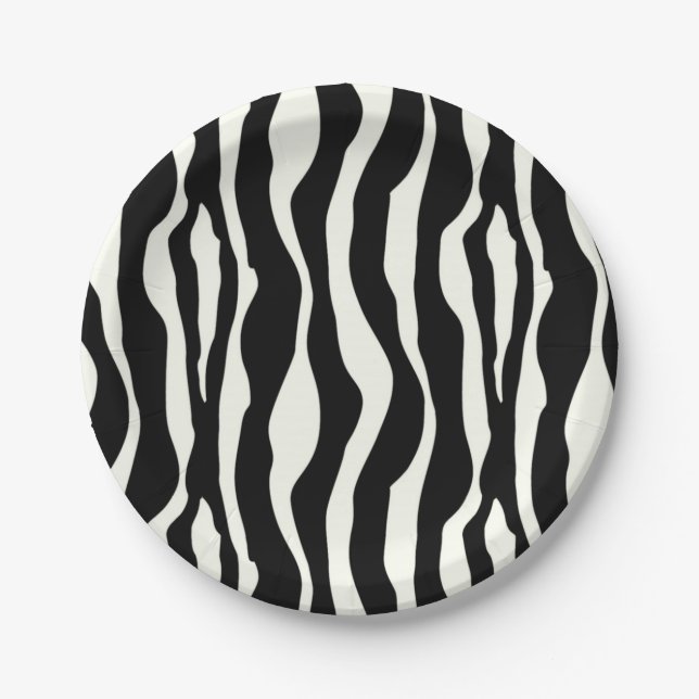 Zebrastreifen - Schwarz-Weiß Pappteller (Vorderseite)