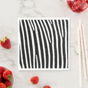 Zebrastreifen, schwarz-weiß Streifen. Serviette