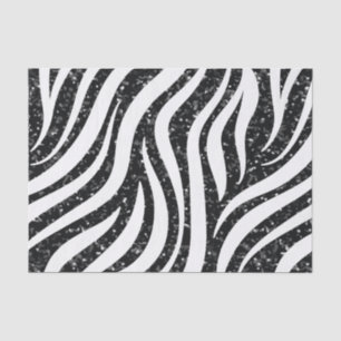 Zebrastreifen Schwarzes Glitter Wildtiermuster Seidenpapier
