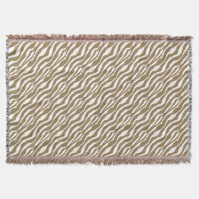Zebrastreifen - Taupe Tan und White Decke (Vorderseite)