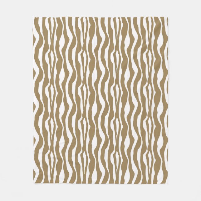Zebrastreifen - Taupe Tan und White Fleecedecke (Vorderseite)