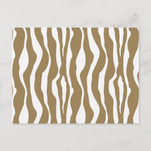 Zebrastreifen - Taupebeige und Weiß Postkarte