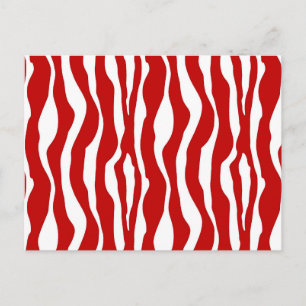 Zebrastreifen - Tiefrot und Weiß Postkarte