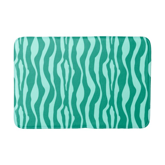 Zebrastreifen - Türkis und Aqua Badematte (Vorderseite)