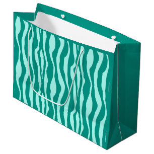 Zebrastreifen - Türkis und Aqua Große Geschenktüte