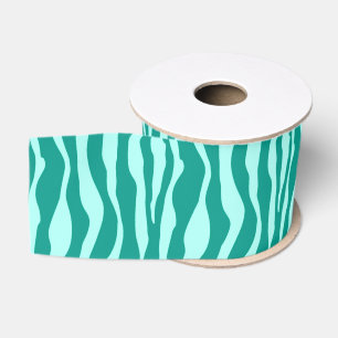 Zebrastreifen - Türkis und Aqua Ripsband