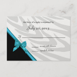 Zebrastreifen und blaue Schleife/ Antwortkarte RSVP Karte