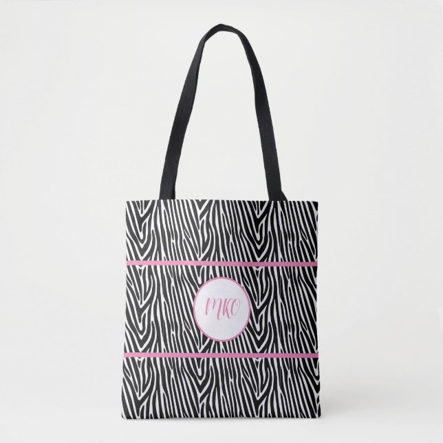 Zebrastreifen und rosa Streifen Tasche (Vorderseite)