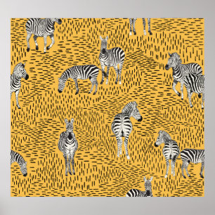 Zebrastreifen: von Hand gezeichnet nahtloser Hinte Poster
