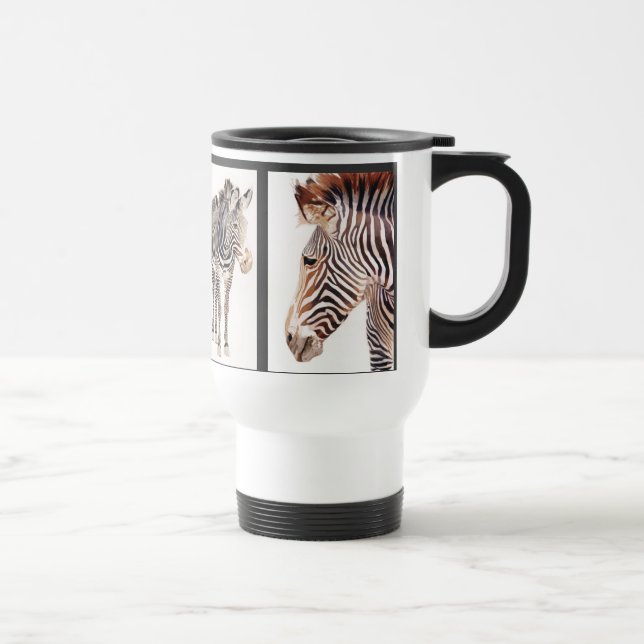 Zebrawatercolor-Tier-Kunst-Tasse Reisebecher (Rechts)