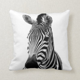 Zebrawildes afrikanisches TierFoto Schwarzweiss Kissen