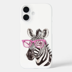 Zèbre avec lunettes roses iPhone / coque ipad