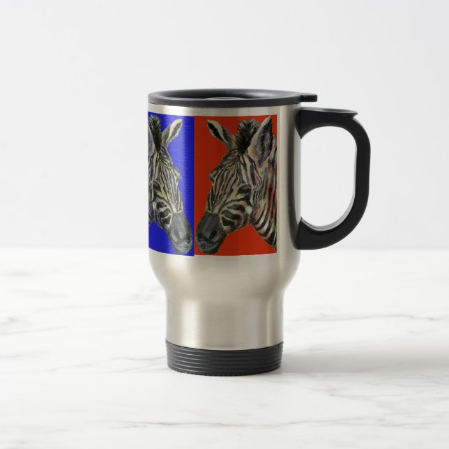 Zèbre dans la tasse de voyage de quatre couleurs (Droit)