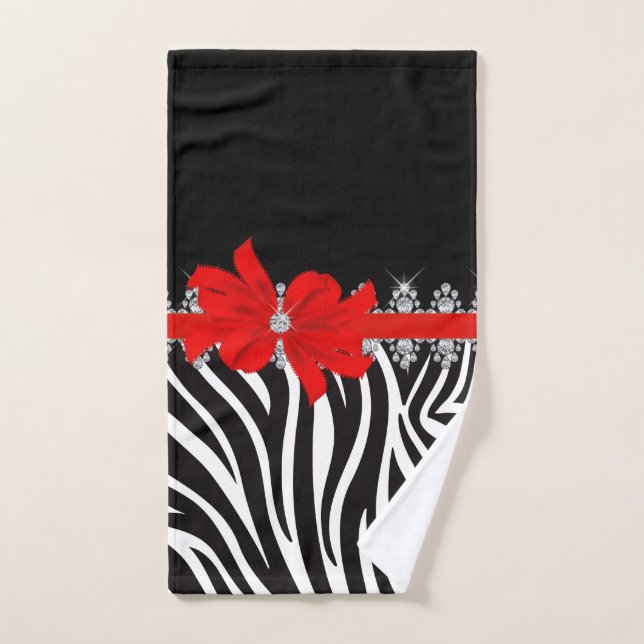 Zèbre de Delilah de diamant (rouge) (Serviette à main)