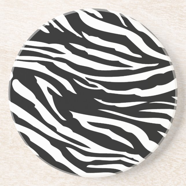 Zèbre noir et blanc Imprimer Dessous de verre Moti (Devant)