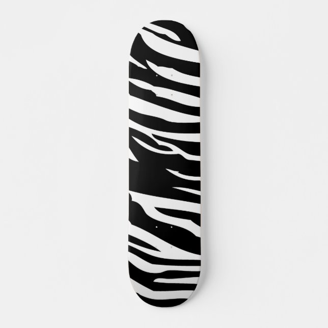 Zèbre noir et blanc Imprimer Skateboard Old School (Devant)