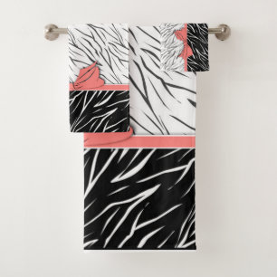 Zèbre peau noir blanc tigre rayures de cuir rose
