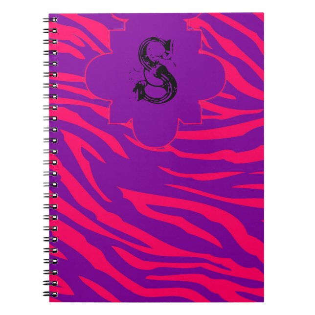 Zèbre rose chaud Imprimer Carnet spiral animal (Devant)