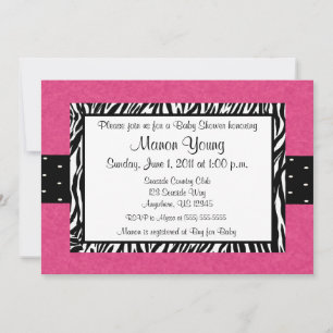 Zèbre rose Imprimez une invitation pour bébé ou un