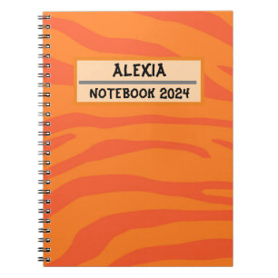 Zèbre rouge sur motif orange Spiral Photo Carnet