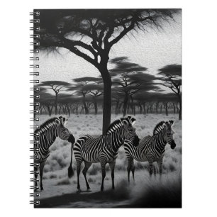 Zèbres En Afrique Peinture À L'Huile, Carnet