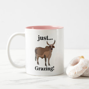 Zebu-Rind Kuh Tier Zweifarbige Tasse