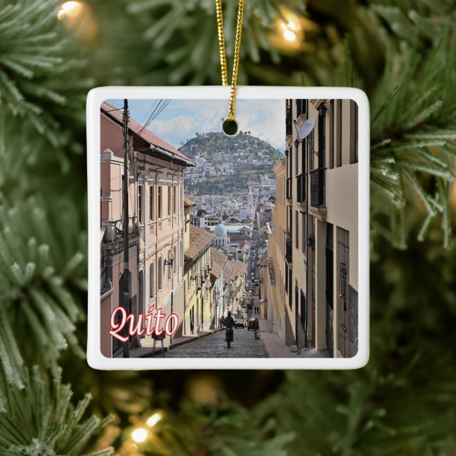 zEC009 QUITO, Altstadt, Amerika, Keramikornament (Baum)