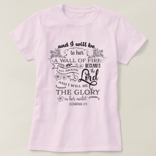 Zechariah 2:5 T-Shirt (Design vorne)