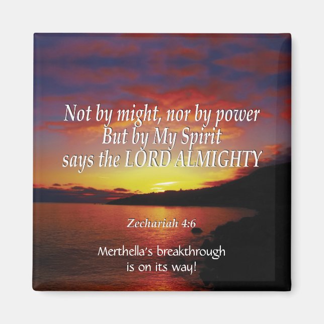 Zechariah 4:6 KEINE Personalisierte, kundenspezifi Magnet (Vorne)