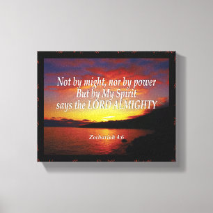 Zechariah 4:6 NICHT MÖGLICH NOCH MIT DEM POWER Chr Leinwanddruck