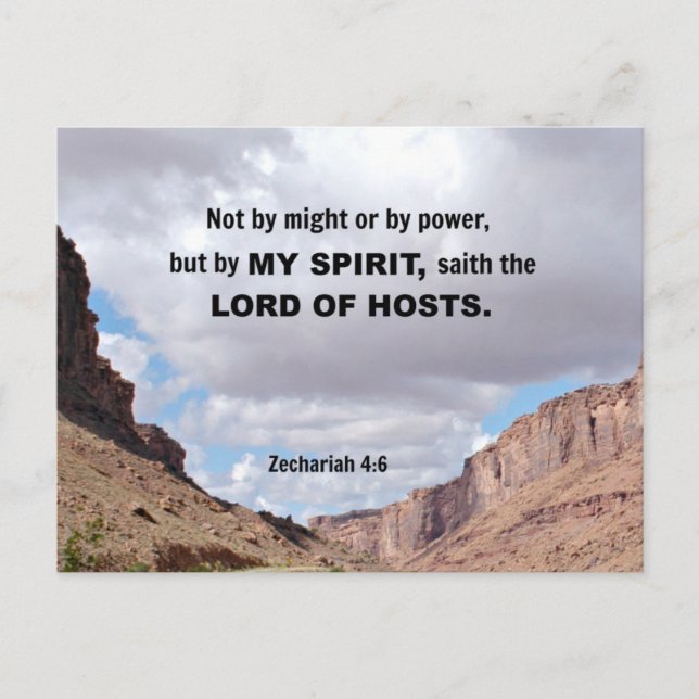 Zechariah 4:6 Weder durch Macht noch durch Power.. Postkarte (Vorderseite)