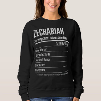 Zechariah Serving Size Nutrition Label Kalorien Sweatshirt