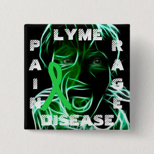 Zeckenborreliose-Bewusstseins-Schleifen-Button Button