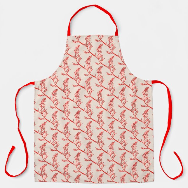 Zeder-Blätter auf einer Schürze (Vorderseite)