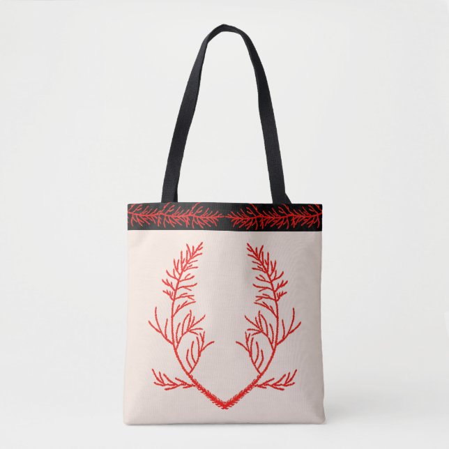 Zeder-Blätter auf einer Tasche (Vorderseite)