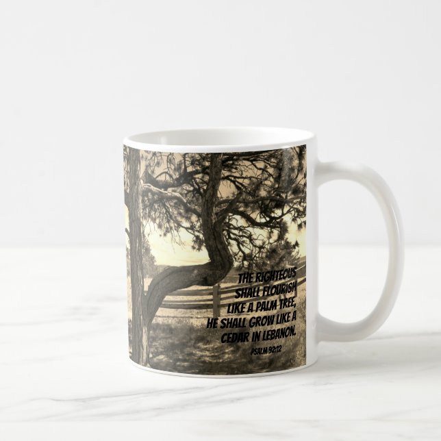 Zedern der libanesischen Bibel Verse Psalm 91:12 Kaffeetasse (Rechts)