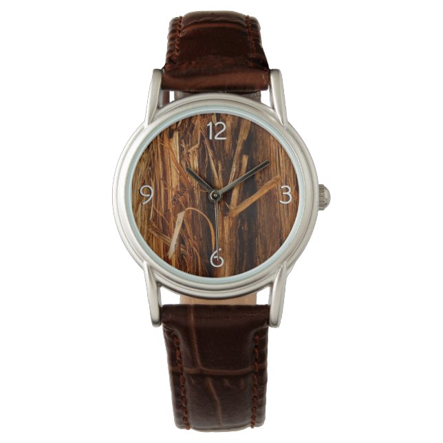Zedernholzbrauenschau Armbanduhr (Vorderseite)