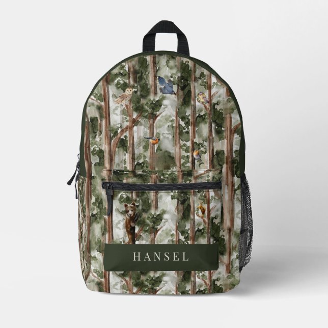 Zedernwälder Bedruckter Rucksack (Vorderseite)