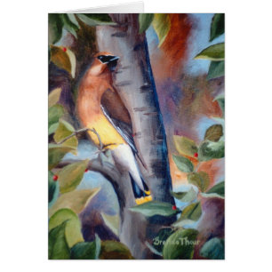 Zederwaxwing-leere Karte
