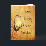 Zederwaxwing-Vogel-bester Enkel-Geburtstag Karte<br><div class="desc">Warmer kupferner Zederwaxwing-Vogel L Geburtstag für Ihren Enkel</div>