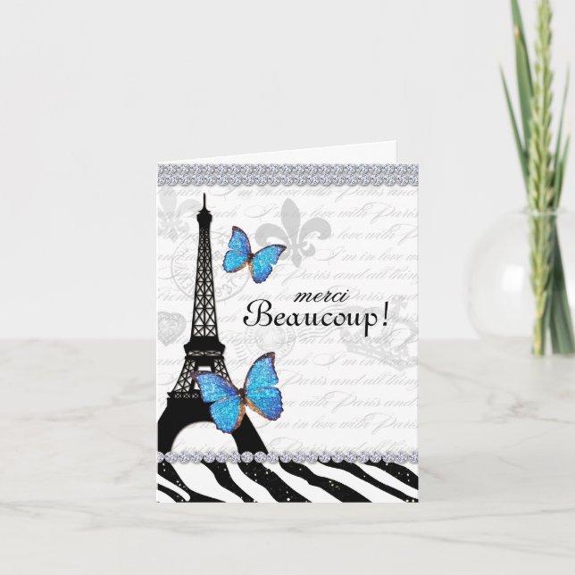 Zee Paris Merci Tour Eiffel Zebra Butterfly (Devant)