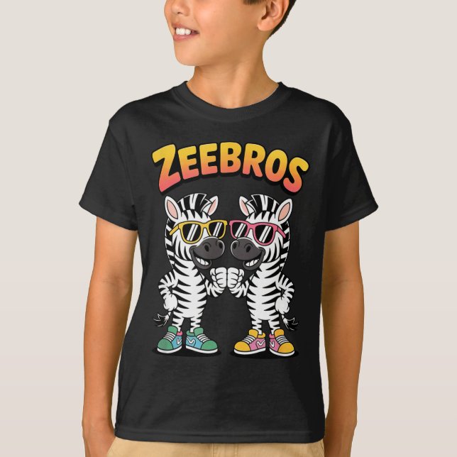 Zeebros Cute Zebra Duo Design For Zebros Lovers  T-Shirt (Vorderseite)