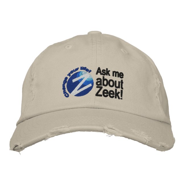 Zeek Rewards Cap - "Frag mir über Zeek" Bestickte Kappe (Vorderseite)